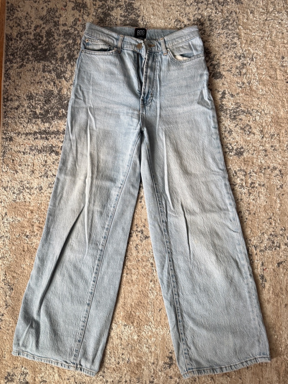 BDG High & Wide Leg Jeans - Light Wash Blue